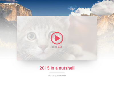 Daily Design 003 – Video Content background blog cats player ui ux video