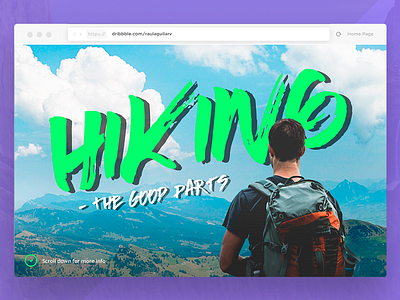 Daily Design 008 – Hero landing page depth hero hiking landing ui