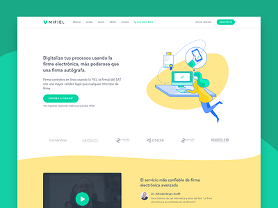 Mifiel - Redesign homepage hero homepage illustration landingpage redesign ui website