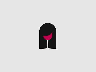 Girl and Wine brand branding flat illustrator logo minimalist red vector wine