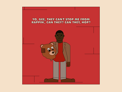 College Dropout art bear design flat graphic design graphic designer hip hop icon illustration kanye kanye west minimal minimalist music vector