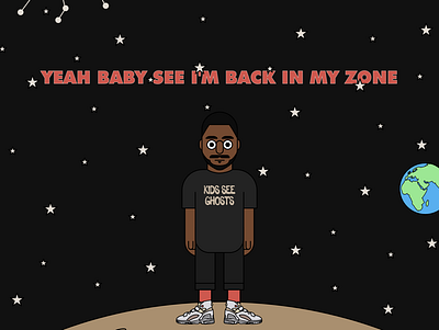 Man On The Moon 3 flat graphic design graphic designer hip hop illustration kid cudi minimal music poster art rap vector