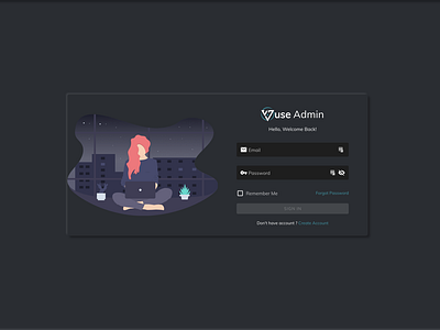 Vuse Admin - Premium Vuejs Admin Template chat dark dashboard design light login login design login page login screen neumorphic neumorphism scss signin template ui vue.js vuejs vuetify