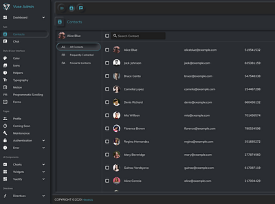 Vuse Admin - Premium Vuejs Admin Template application design application ui chat contact contact page dark dashboard design light neumorphic neumorphism scss template ui vue.js vuejs vuetify