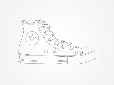 Converse Line Illustration converse illustration line shoe simple