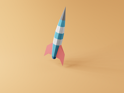 rocket low poly rocket lowpoly lowpolyart random render random render red retro rocket rocketship