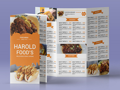 Trifold Food Menu