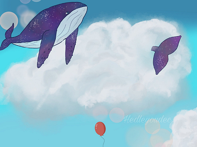 I believe I can whale digital illustration procreate