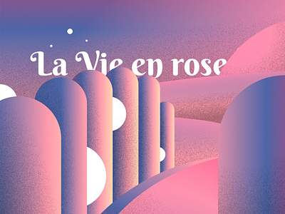 La Vie en rose | Edith Piaf | Illustration branding cd artwork cd cover cover art digital art edith piaf geometric design illustration illustrator minimal minimalistic music pink road song
