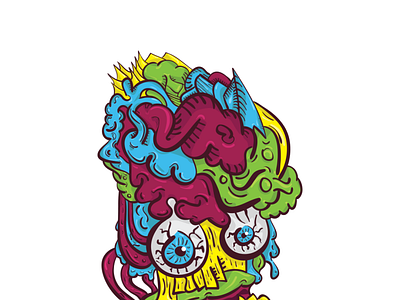 Colorful face | Illustration | Digital ink art poster by Kamil Sypień ...