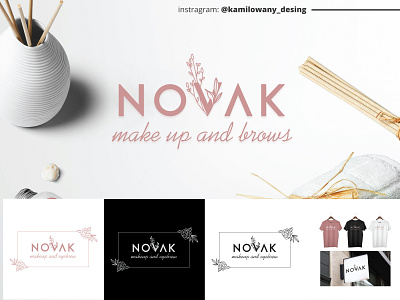 Novak - Make up and brow bar logo design