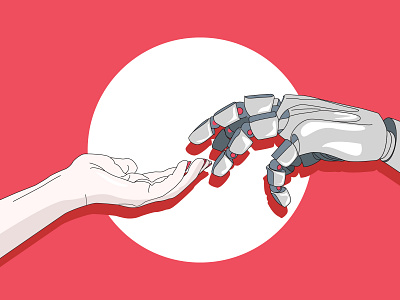 Machine Learning Illustration detail digital digital art hand human illustration illustrator machine machine learning machinelearning poster print red robot robotic robots tech technical technology xberry