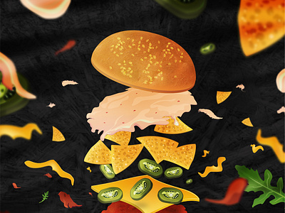 Pasibus burger shot illustration vector