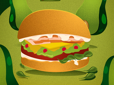 Pasibus burger shot illustration vector avokadus