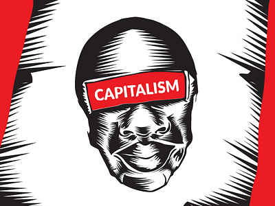 capitalism illsutration black and red face