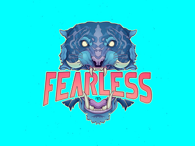 Fearless cartoon design fearless illustration t shirt tiger