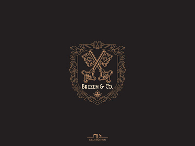 Brezen & Co branding crest design logo vector