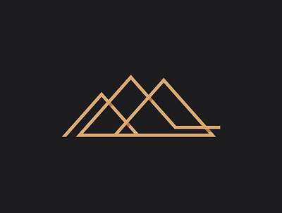 Gold Mountain design geometric gold logo mountain simple vector
