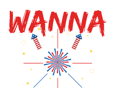 wanna bang 4th of july branding design illustration logo typography ui vector