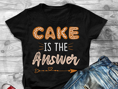 cake is the answer design shirt animation branding design icon illustration illustrator logo minimal typography ui ux vector