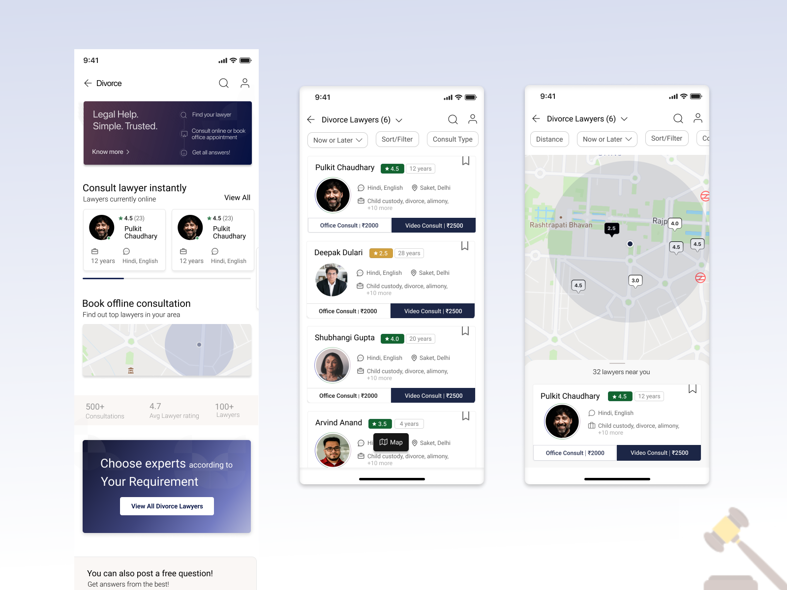 Find & consult lawyer online by SHUBHANGI GUPTA on Dribbble