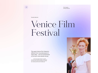Venice Film Festival — Art Direction flat interface layout light typography ui ux website website design