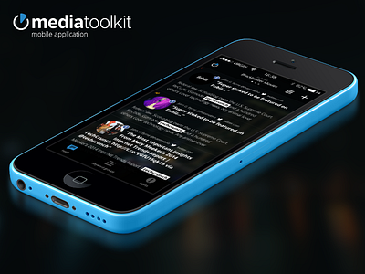 Mediatoolkit mobile application app blue dark design flat mediatoolkit mobile monitoring native resources