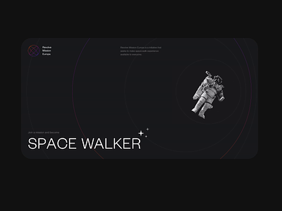 Space Walker concept design interface typography ui ux web website