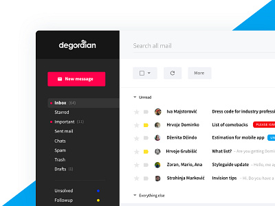 E-mail dashboard UI challenge app application clean dashboard email flat mail ui ux web website