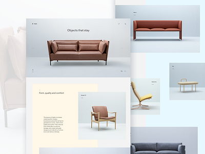 Hjelle Furniture - Homepage furniture interface layout light photo showcase typography ui ux website white