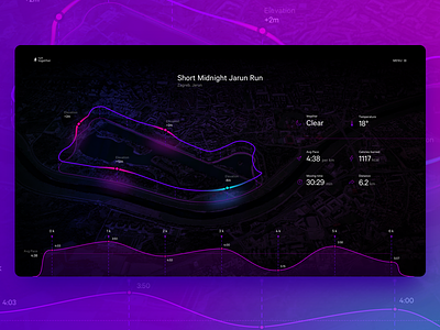 Data Visualization Concept—UI Weekly Challenges S02 [5/10] blue concept dark data graph interface purple run track ui ux visualisation