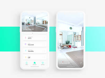 Smart Home—UI Weekly Challenges-Season 02 / Week [8/10] concept green home interface iphone mobile smart ui ux white