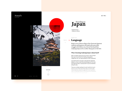 Blog Layout—Travel to Japan black blog concept flat interface japan layout showcase travel ui ux white