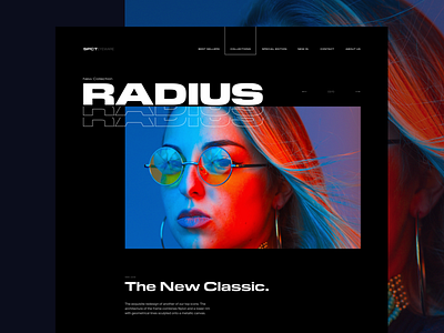 Radius Layout Experiment color flat font glasses interface layout man pilat typo ui ux wide
