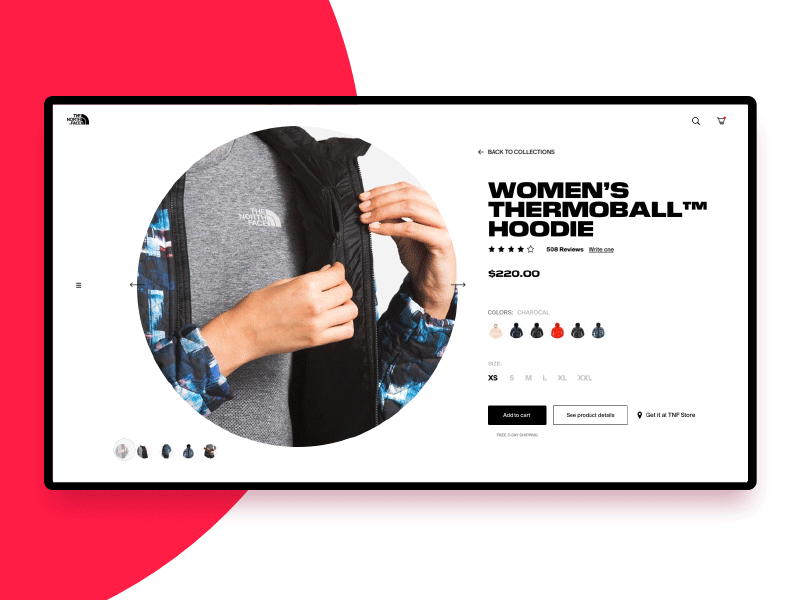The North Face Animation aftereffects animation concept flat interface layout principle principleapp showcase typography ui ux white
