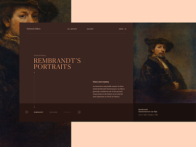 Art Gallery Page concept dark flat interface layout typography ui ux