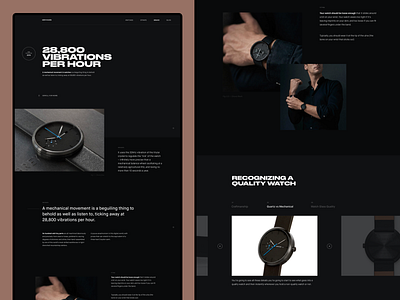 Watch Product Page concept dark design flat interface layout showcase typography ui ux web webdesign