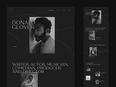 Music Artist Bio dark design interface layout photography typography ui ux web design webdesign