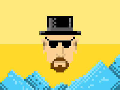 Heisenberg breaking bad illustration pixel art