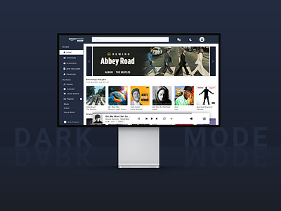 Amazon Music | Desktop Redesign (Dark Mode) amazon amazon music beatles design illustration interface minimal music redesign ui ui ux ui design ux web website