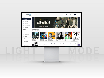 Amazon Music | Desktop Redesign (Light Mode) amazon amazon music beatles design illustration minimal music redesign ui uidesign uiux ux web website