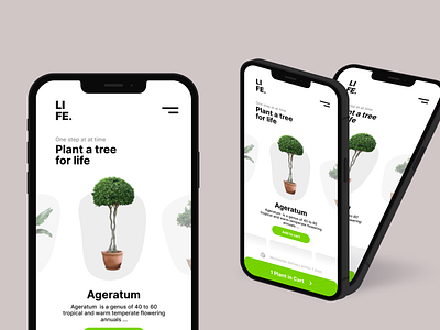 'LIFE' / Buy a Plant | Mobile App design interface minimal mockup ui uiux ux