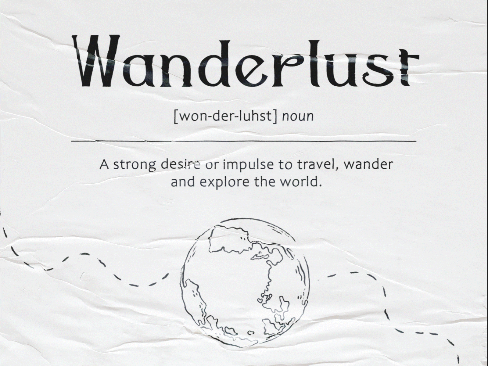 Wanderlust after effects aftereffects animatedgif animation design desire effect fonts graphic design illustration impulse inspiration motion motion graphics poster posterize travel typography wanderlust