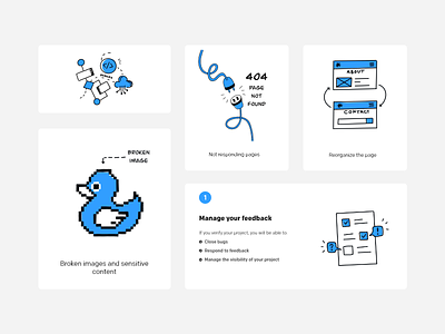 Custom illustrations for the Visual Debug website