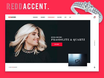 Reddaccent - Jewelry brand homepage mockup design ecommerce homepage jewelry jewelry design magento pwa uxdesign website