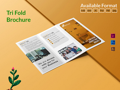 tri fold business brochure catalog flyer design technology medi