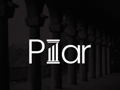 Pillar Logo Design icon logo minimal pillar wordmark