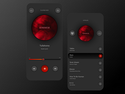 Music Player black design mobile music music player ui red ui ui ux ui design uidesign uiux ux