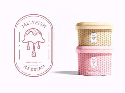 Jellyfish Ice Cream Logo & Packaging Design branding dailylogochallenge design flat icecream illustration jellyfish logo logodaily logodesign package packaging packaging design packagingdesign vector