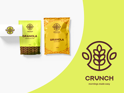 Crunch Granola Packaging & Branding branding dailylogochallenge design flat food granola granola bar graphic design illustration logo logodaily logodesign package packaging packaging design vector